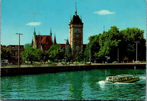 7111 - Schweiz - Zürich , Blick auf Limmat und Landesmuseum - gelaufen 1969