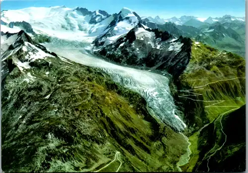 7114 - Schweiz - Rhonegletscher , Furkapass mit Galenstock und Furkahörner - nicht gelaufen