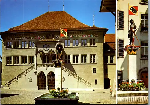 7120 - Schweiz - Bern , Rathaus mit Vennerbrunnen , Brunnen - nicht gelaufen