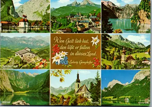 7148 - Deutschland - Berchtesgadener Land , Königssee , Obersee , Hintersee , Mehrbildkarte - nicht gelaufen