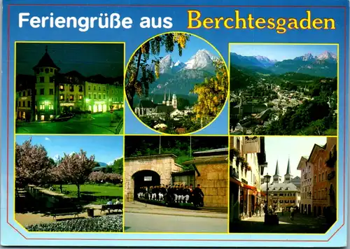7151 - Deutschland - Berchtesgaden Marktplatz , Watzmann , Salzbergwerk , Mehrbildkarte - gelaufen 1997