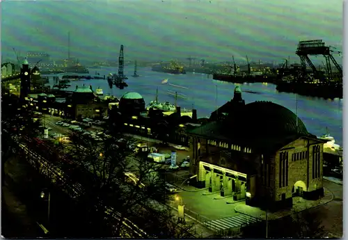 7152 - Deutschland - Hamburg , Elbtunnel mit St. Pauli Landungsbrücken  - nicht gelaufen