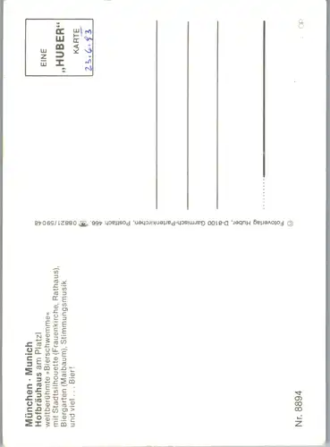 7166 - Deutschland - München , Hofbräuhaus am Platzl , Weltberühmte Bierschwemme , Mehrbildkarte - nicht gelaufen