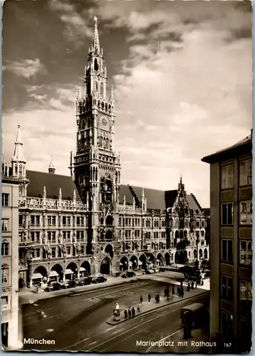 7171 - Deutschland - München , Marienplatz mit Rathaus - gelaufen 1959