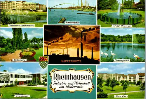 7192 - Deutschland - Rheinhausen , Rheinbrücke , Neue City , Gymnasium , Mehrbildkarte - nicht gelaufen