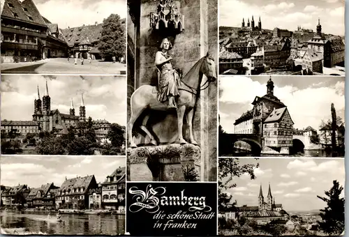 7208 - Deutschland - Bamberg , Hofhaltung , Dom , Klein Venedig , Domreiter , Michelsberg - gelaufen 1965