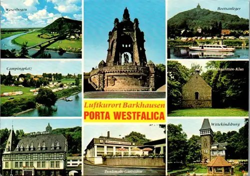 7217 - Deutschland - Porta Westfalica , Weser , Campingplatz , Wittekindsburg , Weserbogen , Mehrbildkarte - nicht gelaufen