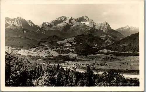 7220 - Deutschland - Krün an der Isar mit Zugspitzmassiv - gelaufen 1944