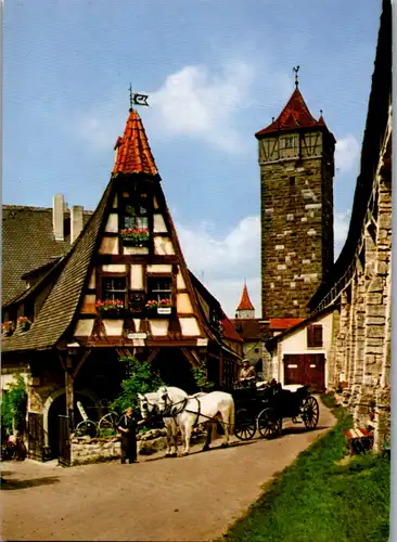 7242 - Deutschland - Rothenburg ob der Tauber , Alte Schmiede mit Wehrgang - nicht gelaufen