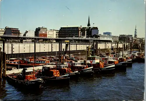 7244 - Deutschland - Hamburg , Hafenschlepper warten auf einen Einsatz - gelaufen 1987