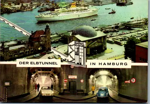 7253 - Deutschland - Hamburg , Hafen , Der Elbtunnel - gelaufen 1971