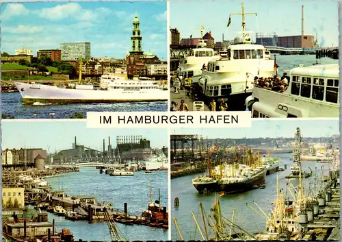 7254 - Deutschland - Hamburg , Hafen , Mehrbildkarte - gelaufen