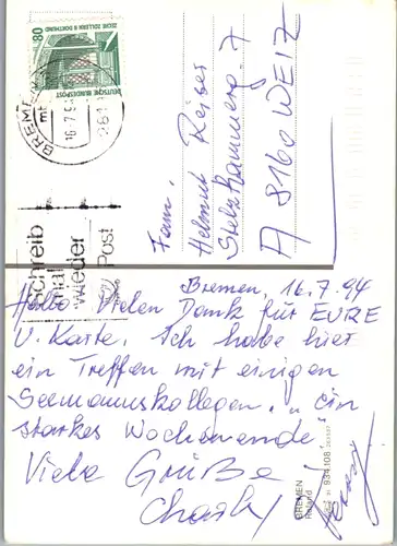 7255 - Deutschland - Bremen , Roland - gelaufen 1994