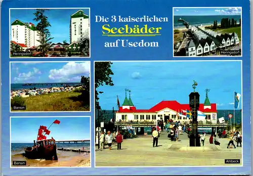 7266 - Deutschland - Usedom , Heringsdorf , Bansin , Ahlbeck , Mehrbildkarte - gelaufen 1998