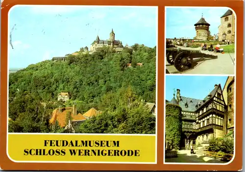 7277 - Deutschland - Wernigerode , Schloss , Feudalmuseum , Aussichtsterrasse , Schloßhof - gelaufen 1987
