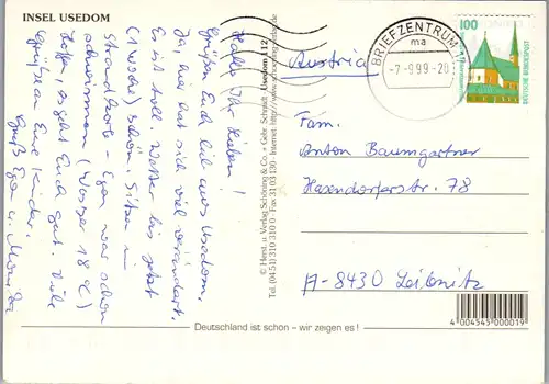 7286 - Deutschland - Usedom , Mehrbildkarte - gelaufen 1999