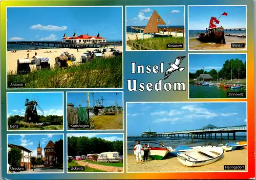 7287 - Deutschland - Usedom , Ahlbeck , Benz , Bansin , Koserow , Zinnowitz , Mehrbildkarte - gelaufen 1997