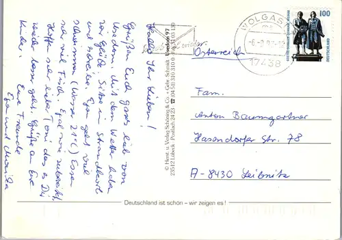 7287 - Deutschland - Usedom , Ahlbeck , Benz , Bansin , Koserow , Zinnowitz , Mehrbildkarte - gelaufen 1997