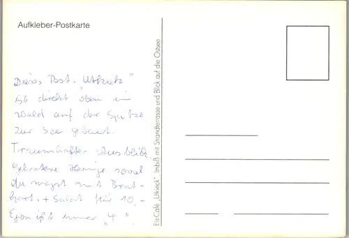 7295 - Deutschland - Ostseebad Ückeritz , Aufkleber Postkarte - nicht gelaufen