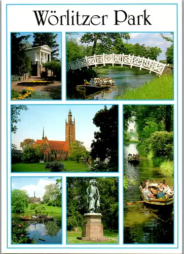 7296 - Deutschland - Wörlitz , Anhalt , Wörlitzer Park , Floratempel , Brücke , Wolfskanal , Mehrbildkarte - nicht gelaufen