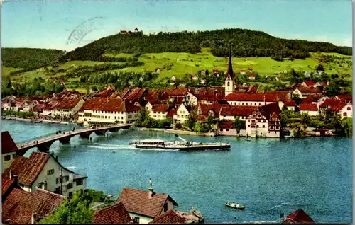 7309 - Schweiz - Stein am Rhein mit Burg Hohenklingen - gelaufen 1960