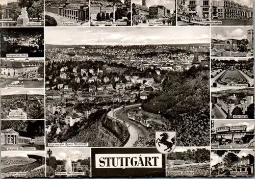 7315 - Deutschland - Stuttgart , Mehrbildkarte - gelaufen 1956