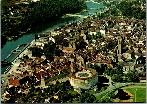 7319 - Schweiz - Schaffhausen , Blick auf Munot , Altstadt und Rhein - nicht gelaufen