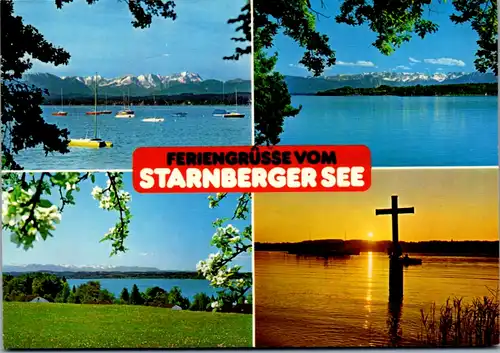 7321 - Deutschland - Starnberger See gegen Alpenkette , Ersttag Stempel , Zugspitzgruppe , Karwendelgebirge , Gedenkkreuz - nicht gelaufen 1986