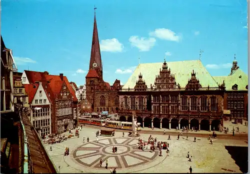 7332 - Deutschland - Bremen , Marktplatz mit Rathaus und U. L. Frauenkirche - nicht gelaufen