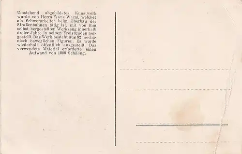 7399 - Österreich - Kunstwerk v. Franz Wazal , mechanische bewegliche Figuren