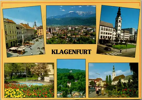 7439 - Kärnten - Klagenfurt , Alter Platz , Hochobir , Arnulfplatz , Kreuzbergl Kirche , Mehrbildkarte - gelaufen 1992