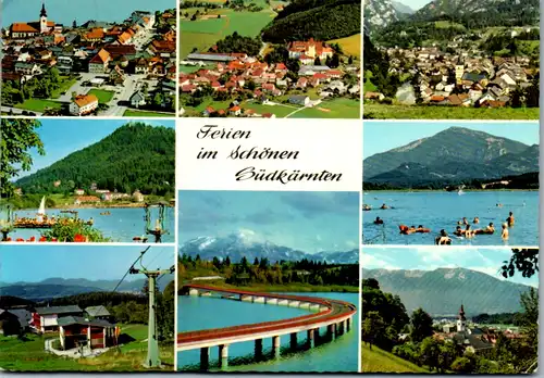 7449 - Kärnten - Völkermarkt , Eberndorf , Eisenkappel , Unterburg , Turnersee , Petzenberglift , Bleiburg , Mehrbildkarte - gelaufen 1973