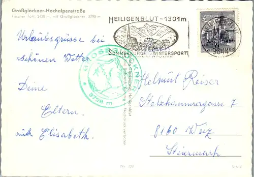 7451 - Kärnten - Großglockner Hochalpenstraße , Fuscher Törl , Großglockner - gelaufen 1968