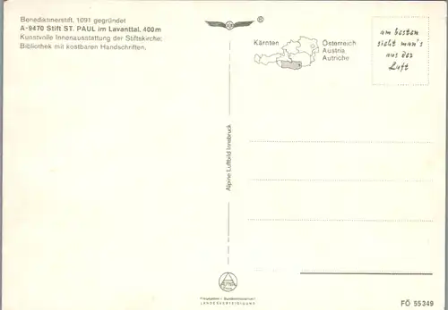 7455 - Kärnten - St. Paul im Lavantal , Benediktinerstift , Stift , Panorama - nicht gelaufen