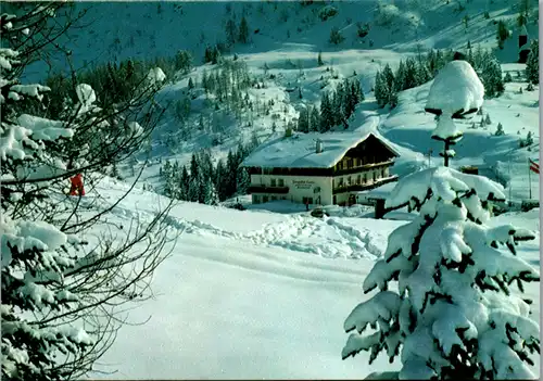 7458 - Kärnten - Hermagor , Berggasthof Krieber , Naßfeld , Karnische Skiregion , Winter - gelaufen 1987