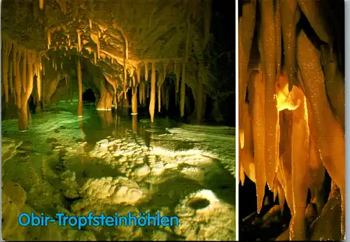 7461 - Kärnten - Eisenkappel , Obir Tropfsteinhöhlen , Sinter See , Stalagtiten mit Excentrique - nicht gelaufen