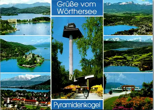 7468 - Kärnten - Wörthersee , Pyramidenkogel , Pörtschach , Reifnitz , Velden , Mehrbildkarte - nicht gelaufen