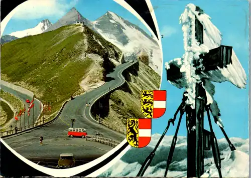 7481 - Kärnten - Großglockner Hochalpenstraße , Fuscherkar gegen Großglockner , Sonnenwelleck , Fuscherkarkopf , Gipfelkreuz - gelaufen 1973