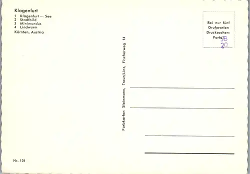 7489 - Kärnten - Klagenfurt am Wörthersee , See , Stadtbild , Minimundus , Lindwurm - nicht gelaufen