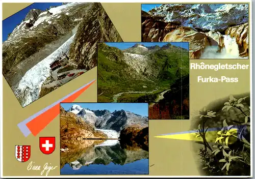 7525 - Schweiz - Belvedere Furka Pass mit Rhonegletscher und Galenstock - nicht gelaufen