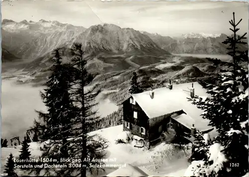 7539 - Steiermark - Loserhütte , Blick gegen Alt Aussee mit Sarstein und Dachstein - nicht gelaufen