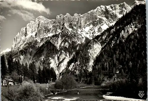 7568 - Steiermark - Gesäuse , Johnsbachsteg mit Hochtorgruppe - nicht gelaufen