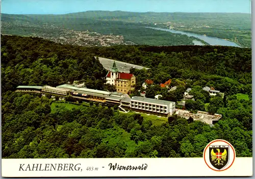 7605 - Wien - Kahlenberg mit Klosterneuburg und Donau , Wienerwald - gelaufen 1985