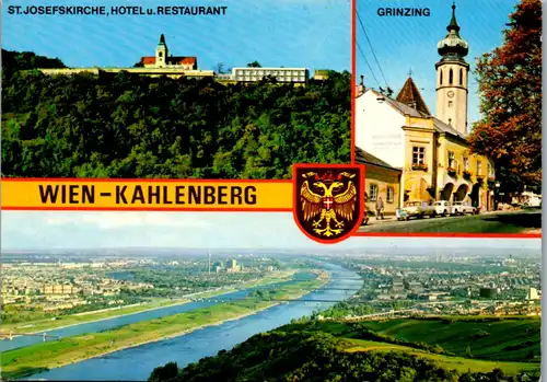 7615 - Wien - Kahlenberg , St. Josefskirche , Grinzing , Mehrbildkarte - gelaufen