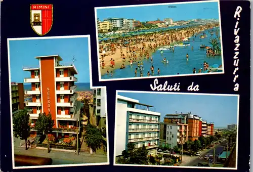 7626 - Italien - Rivazzurra , Rimini , Hotel Nelson , Mehrbildkarte - gelaufen
