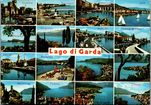 7628 - Italien - Lago di Garda , Sirmione , Salo , Limone , Torbole , Mehrbildkarte - gelaufen