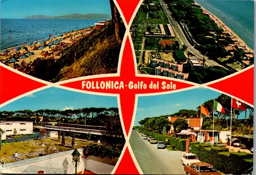 7630 - Italien - Follonica , Golfo del Sole , Mehrbildkarte - gelaufen 1982
