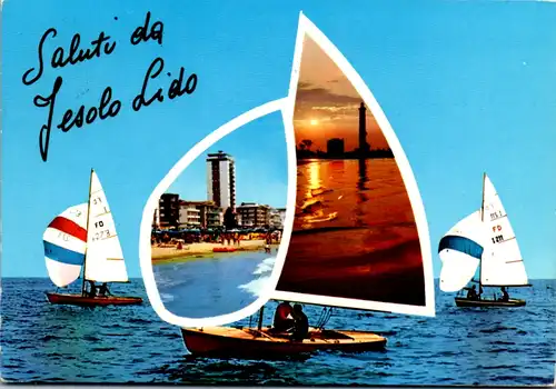 7633 - Italien - Jesolo Lido , Segelboot - gelaufen 1974