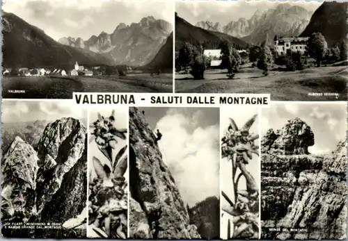 7649 - Italien - Valbruna , Saluti dalle Montagne , Mehrbildkarte - nicht gelaufen