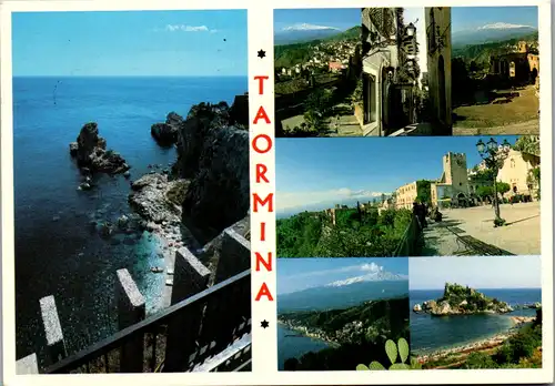 7652 - Italien - Taormina , Mehrbildkarte - gelaufen 1991